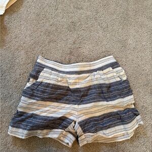 LAWLESS Blue and Cream Striped High-Waist Women’s Shorts